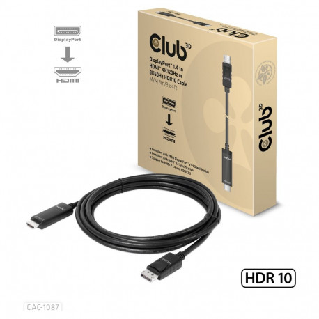 Club3D kaabel DisplayPort 1.4 > HDMI HDR 8K60Hz aktiivne 3m