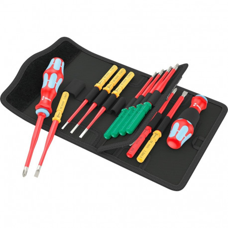 Kraftform Kompakt VDE Stainless 17 extra slim 1 Tool Finder, 17-teilig (rot/blau, inkl. 2 Steckgriff