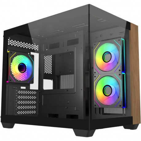 Cooler Master Elite 481 Wood (black/wood, tempered glass x 2)