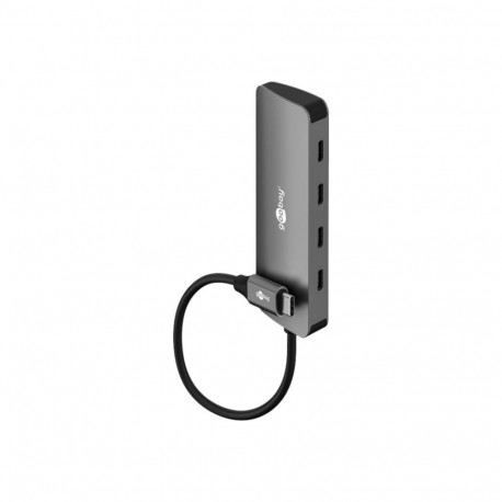 Goobay Slim 4-Port USB-Hub Typ-C (grau)