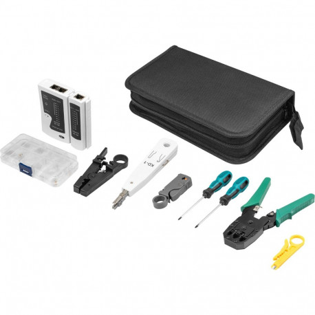 Netzwerk-Werkzeug-Set (12-teilig, mit Tasche)