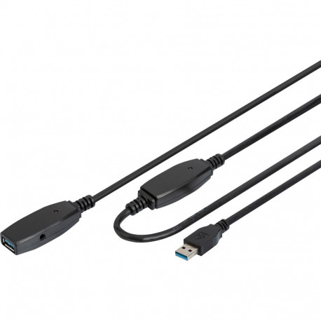 USB 3.2 Gen 1 aktiivne pikenduskaabel 15m, must