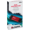 Kingston Dual Portable 512 GB, External SSD red/black