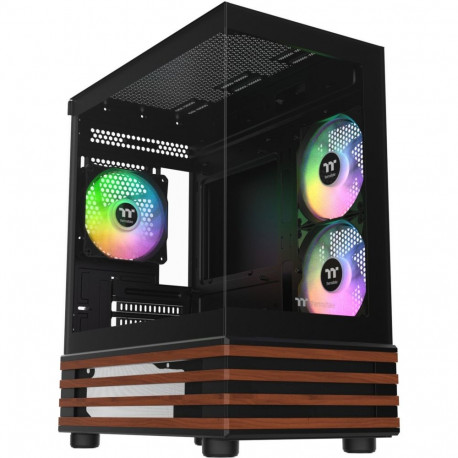 Thermaltake View 170 WS ARGB, Tower Case black/wood, Tempered Glass x 2, Wood Texture