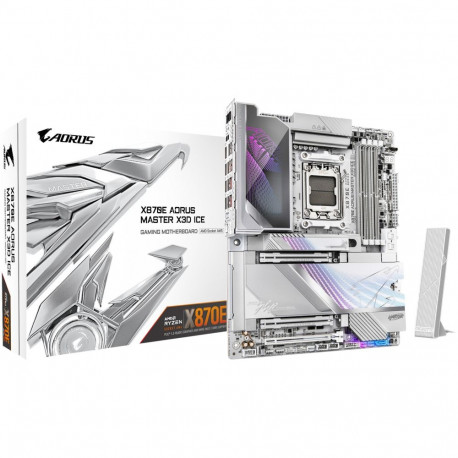 AORUS X870E MASTER X3D ICE, hõbedane/valge