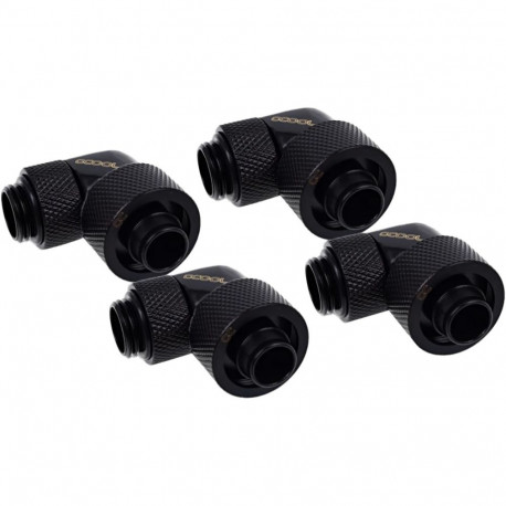 Eiszapfen 16/10mm Anschraubtülle 90° drehbar G1/4 (schwarz, für weiche Schläuche (PVC, Silikon, Neop