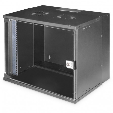 Digitus SOHO PRO wall-mounted enclosure, black IT cabinet, 9 rack units