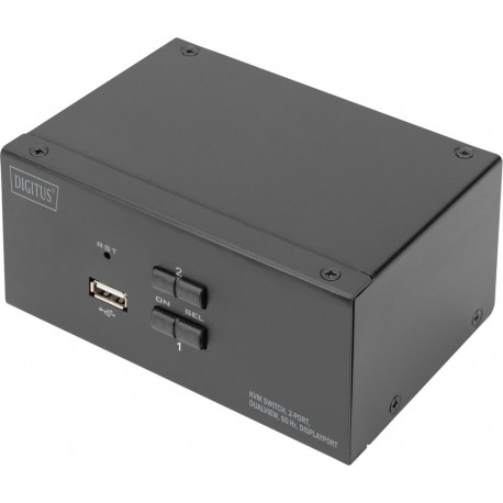 KVM-lüliti DisplayPort 2x1 kahekuvariline, must