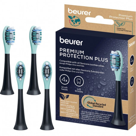 Beurer SC Premium Protection Plus Green Planet, black brush head, 4-pack