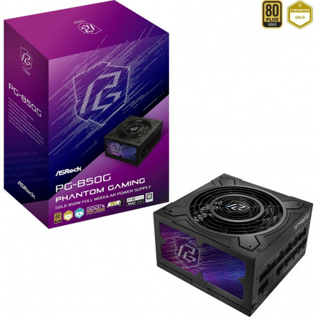 Phantom Gaming toiteplokk PG-850G 1x 12-Pin High Power GPU 4x PCIe kaablikorraldus 850W, must