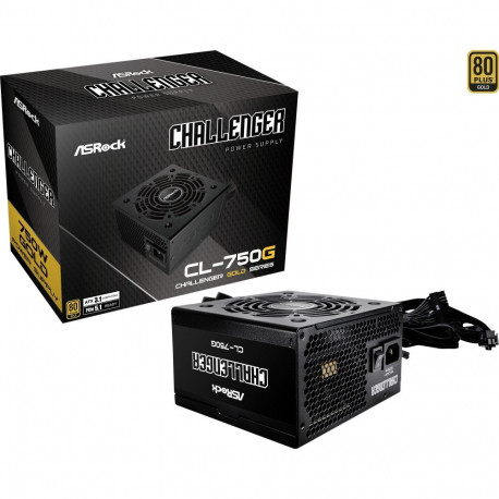 ASRock Challenger CL-750G 750W, PC power supply black, 1x 12-pin high power GPU, 2x PCIe, 750 watts