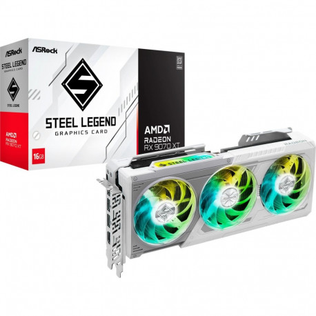 Radeon RX 9070 XT Steel Legend 16GB (weiß, RDNA4, GDDR6, 3x DisplayPort, 1x HDMI 2.1)