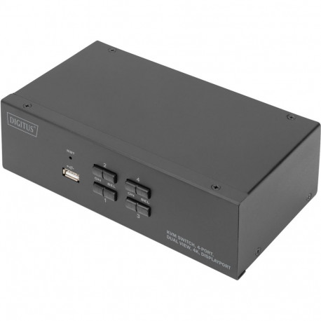 Digitus KVM switch DisplayPort 4x 1 black, dual display