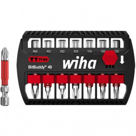 Wiha BitBuddy TY-Bits 49mm, 7-piece black/red, PH / PZ / TX