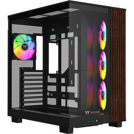 View 380 XL WS ARGB Black (schwarz/holz, Tempered Glass x 2, Holz-Struktur)