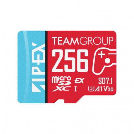 Team Group APEX SD7.1 256 GB SDXC, red/blue memory card, MicroSD Express