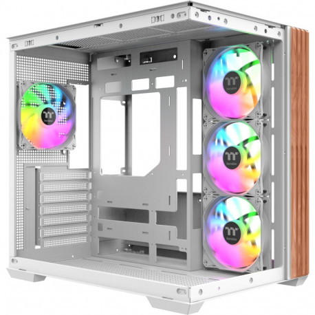 Thermaltake View 380 WS ARGB, Tower case white/wood, Tempered Glass x 2, Wood texture