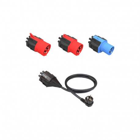 4-osaline adapterite komplekt EU-standard 16A, 32A kaitsekontaktiga NRGkick laadeseadme jaoks, must