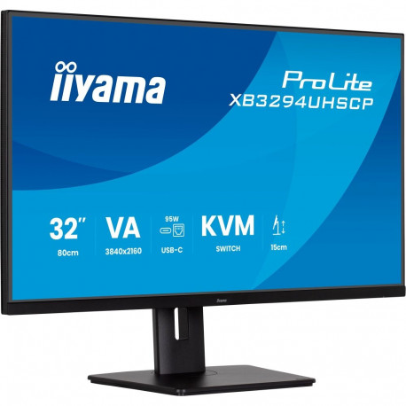 ProLite XB3294UHSCP-B1 (80 cm (31.5 Zoll), schwarz (matt), UltraHD/4K, VA, HDMI, DP, USB-C, USB-Hub)