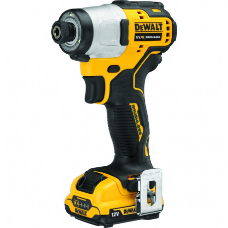 aku löökmutrikeeraja DCF801D2 12Volt 1/4" 2x Li-Ionen Akku 2,0Ah T STAK-Boxis, kollane/must