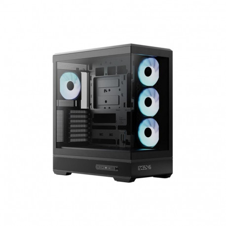 Aerocool P500B Digi-BK-v1, Tower Case, Black, Tempered Glass x 2