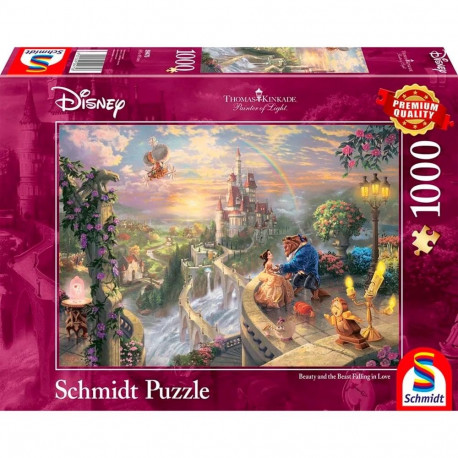 Thomas Kinkade Studios 1000-osaline pusle Disney Dreams Collection kaunitar ja koletis