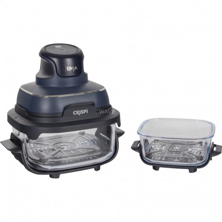 Ninja CRISPi 4-in-1 Portable Glass Air Fryer "Cyber Space" dark blue/transparent, 1,700 watts, 2 bas