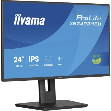 iiyama Prolite XB2492HSU-B1, LED monitor - 24 - black (matte), FullHD, IPS, HDMI, DP, USB hub, adjus
