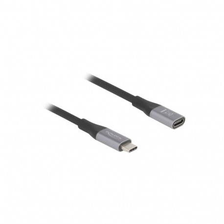 USB4 Gen 3x2 Verlängerungskabel 40 Gbps, USB-C Stecker > USB-C Buchse (schwarz/grau, 2 Meter, PD 3.1