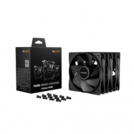 Pure Wings 3 ventilaatorid 120mm PWM tagurpidi 3-komplekt, must
