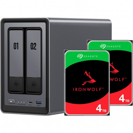 DXP2800 + 2x 4 TB Seagate IronWolf HDD Bundle