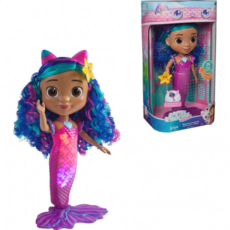 Gabby's Dollhouse veemängunukk 30cm merineitsi Gabby laula ja sära valgus- ja heliefektidega