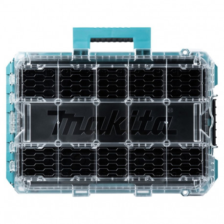 Makita MAKTRAK Organizer deep M, tool box blue/transparent, transparent lid