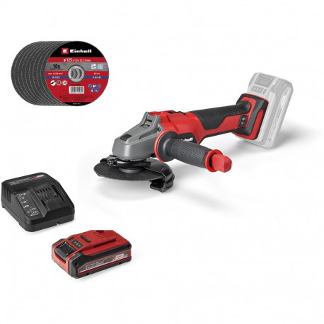 EINHELL Professional cordless angle grinder AXXIO 18/125, 18 Volt red/black, Li-Ion Plus battery 4.0