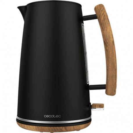 ThermoSense 400 Black Woody Electric Kettle (schwarz/holz, 3.000 Watt, 1,7 Liter)