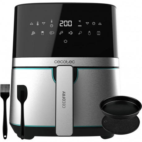 Heißluftfritteuse CecoFry Full InoxBlack 5500 Pro, mit Zubehör (schwarz/edelstahl, 1.700 Watt, Korb 