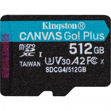 Canvas Go! Plus microSDXC mälukaart 512GB UHS-I U3 Class 10 V30 A2, must