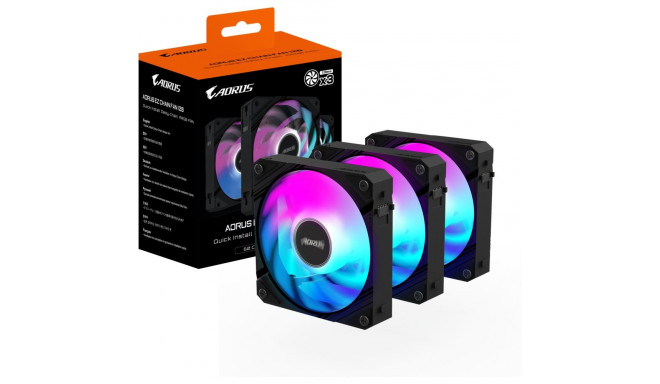 AORUS ventilaatorid EZ CHAIN 120 3tk, must