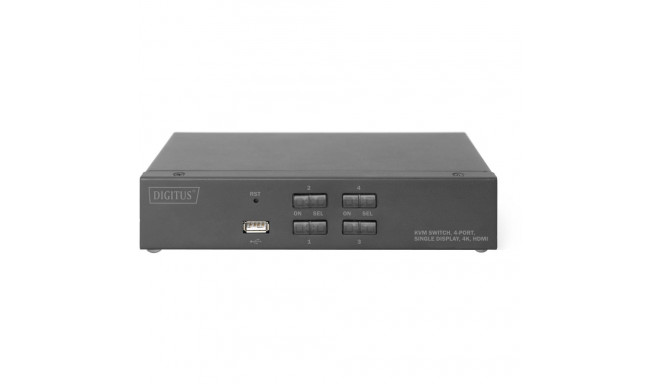 HDMI KVM-lüliti lauaarvutile mõeldud 4-pordiline, must