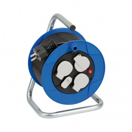Garant Kompakt Indoor-Kabeltrommel, 3-fach (blau/schwarz, 15 Meter, 2x USB)