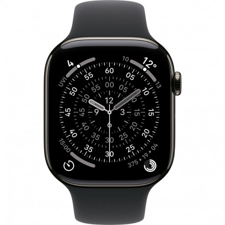 Watch Series 11 (Titan Schiefer, Titangehäuse, 46 mm, Sportarmband schwarz M/L, Cellular)