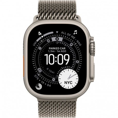 Apple Watch Ultra 3, Smartwatch titanium, 49 mm, Milanese bracelet titanium natural L, titanium case