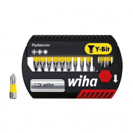 Wiha FlipSelector Y-Bit 25mm bit set, 13 pieces, black/yellow, PH/PZ/TX