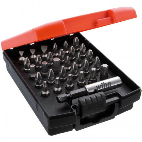 bitikomplekt standardne 25mm 31-osaline 1/4" Form C 6,3, must
