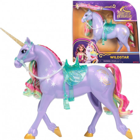 Unicorn Academy üksarv Wildstar 28cm ehtsa maneeži ja sabaga, eemaldatava rakmega, sadula ja harjaga