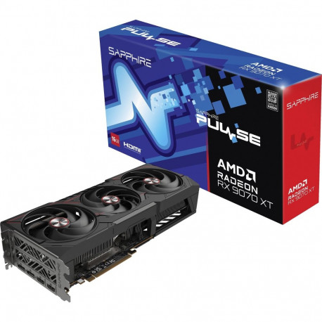 SAPPHIRE Radeon RX 9070 XT Pulse, graphics card black, RDNA4, GDDR6, 2x DisplayPort, 2x HDMI 2.1