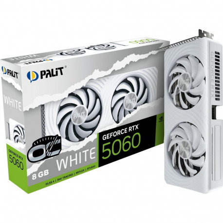 GeForce graafikakaart RTX 5060 OC 8GB DLSS 4 3x DisplayPort 1x HDMI 2.1, valge