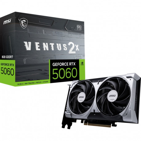MSI GeForce RTX 5060 VENTUS 2X OC 8G, graphics card DLSS 4, 3x DisplayPort, 1x HDMI 2.1