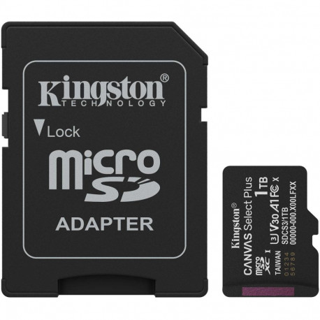 Kingston Canvas Select Plus 1 TB MicroSDXC memory card, black, UHS-I U3, Class 10, V30