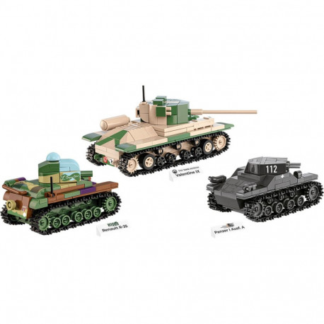 Renault mõõtkavamudelite komplekt R35, Valentine IX, Panzer I 1:48 mõõtkavas